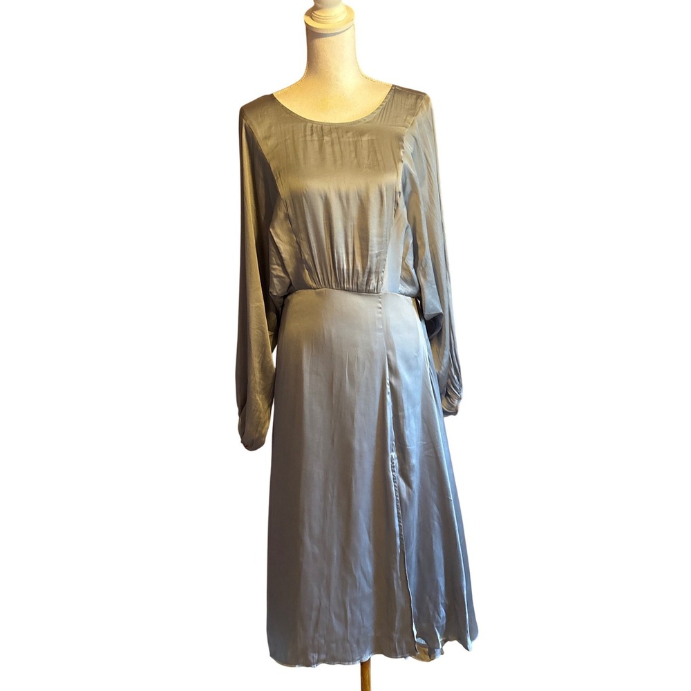 ASTR the Label Marin Dress Sage Midi V-Back, M, romantic, formal,  elegant